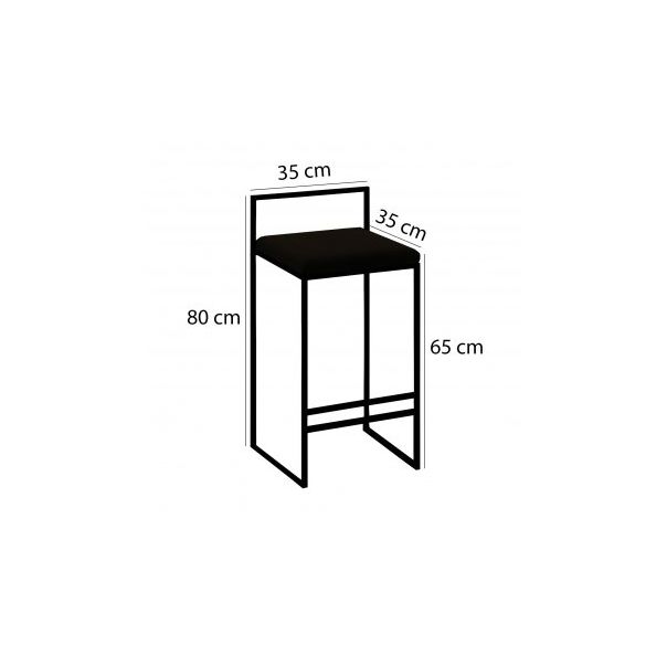 HANAH HOME Barska stolica Nordic, crna - 118BRN1172