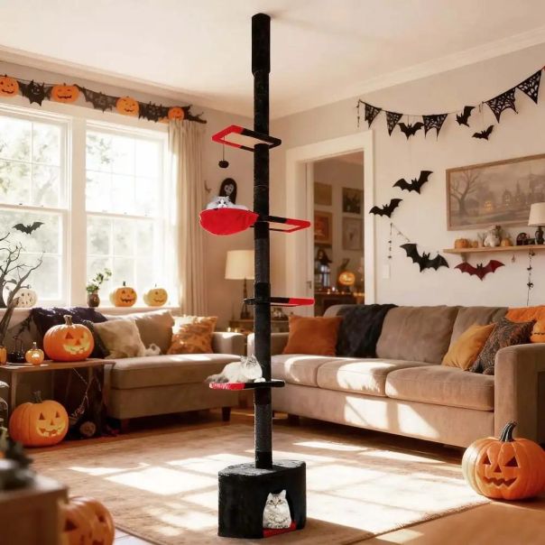 Maca Halloween penjalica i grebalica za Mačke do plafona 300cm Crna - EP2931936