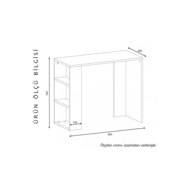 HANAH HOME Radni sto Netenya, bela - 194143