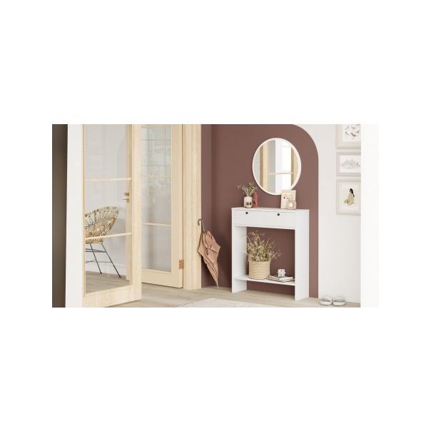 HANAH HOME Komoda sa ogledalom Lr1-W, bela - 194175