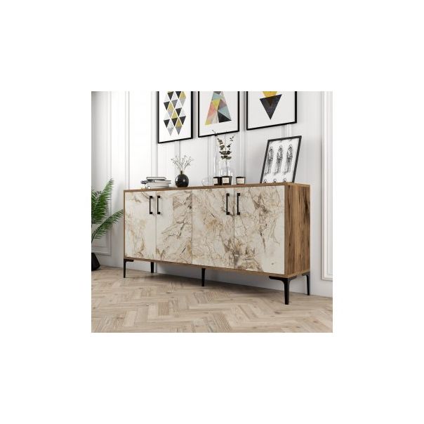 HANAH HOME Komoda Kiev 160, braon/mermerna - 194370