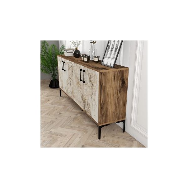 HANAH HOME Komoda Kiev 160, braon/mermerna - 194370