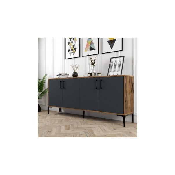 HANAH HOME Komoda Kiev, braon/antracit - 194384