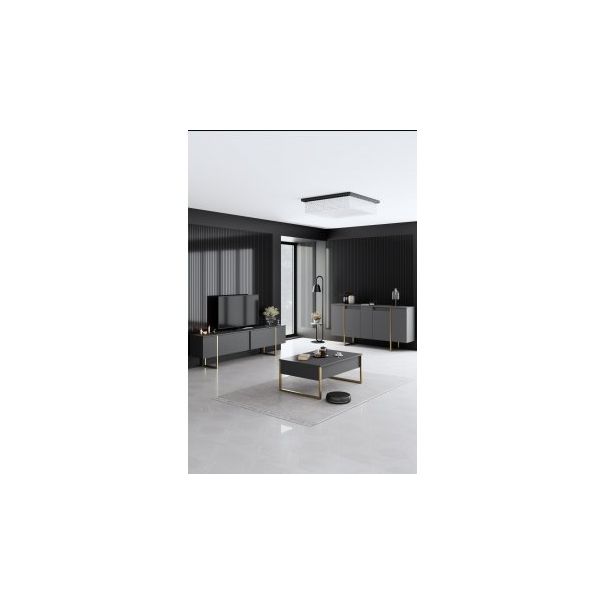 HANAH HOME Komoda Luxe Anthracite Gold - 194394