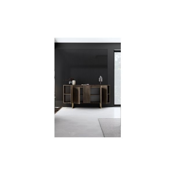 HANAH HOME Komoda Luxe Walnut Gold - 194396