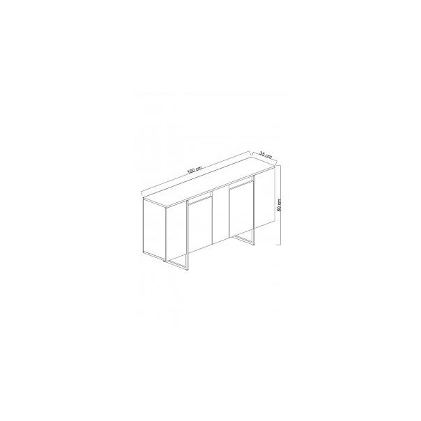 HANAH HOME Komoda Luxe White Black - 194397