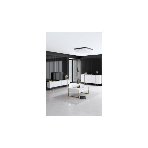 HANAH HOME Komoda Luxe, bela/zlatna - 194398