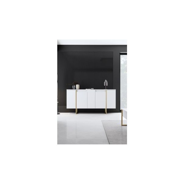 HANAH HOME Komoda Luxe, bela/zlatna - 194398