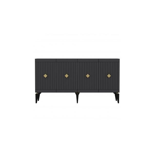 HANAH HOME Komoda Midas Anthracite Gold - 194406