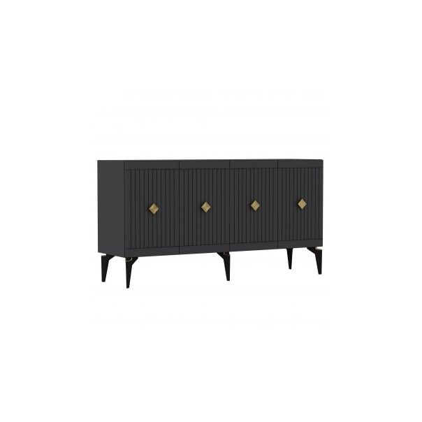 HANAH HOME Komoda Midas Anthracite Gold - 194406