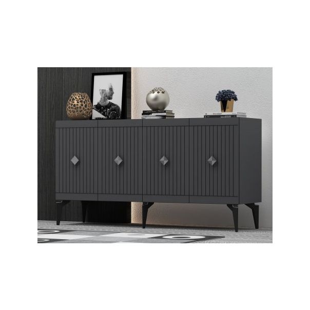 HANAH HOME Komoda Midas Anthracite Silver - 194408