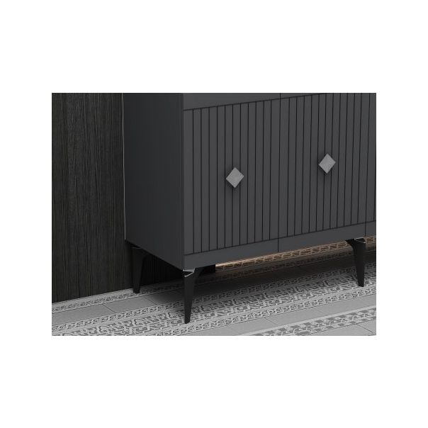 HANAH HOME Komoda Midas Anthracite Silver - 194408