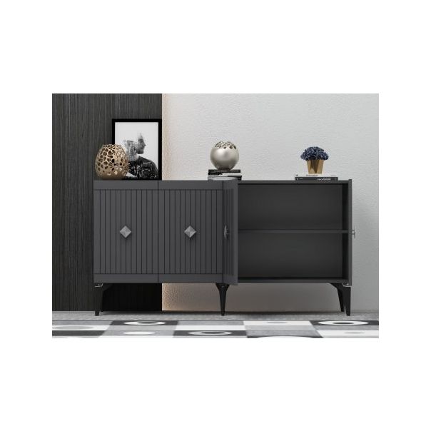HANAH HOME Komoda Midas Anthracite Silver - 194408