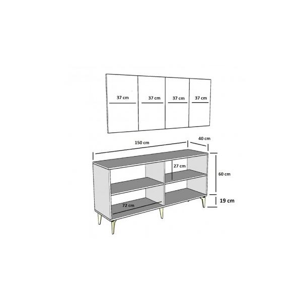 HANAH HOME Komoda Midas White Gold - 194409