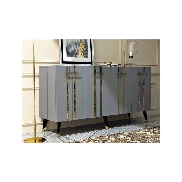 HANAH HOME Komoda Asel Anthracite Gold - 194419
