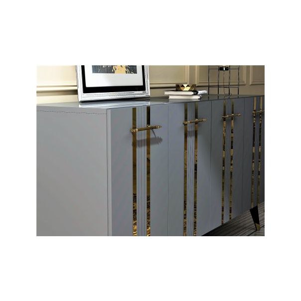 HANAH HOME Komoda Asel Anthracite Gold - 194419