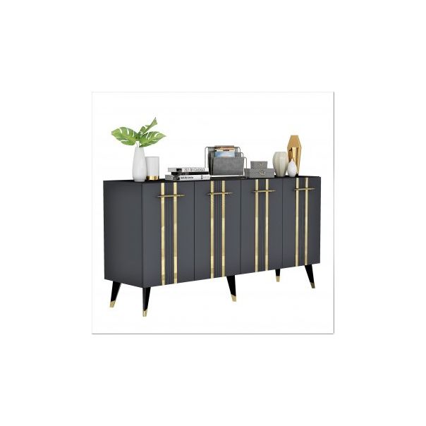 HANAH HOME Komoda Asel Anthracite Gold - 194419