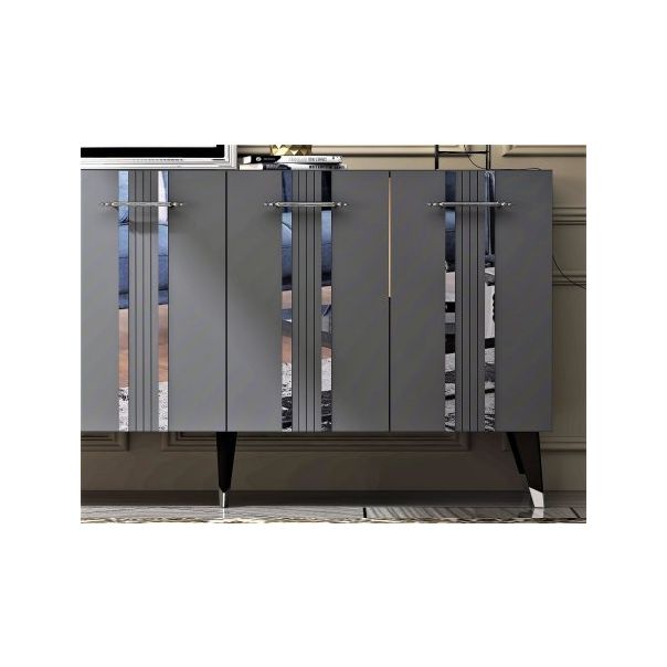 HANAH HOME Komoda Asel Anthracite Silver - 194420