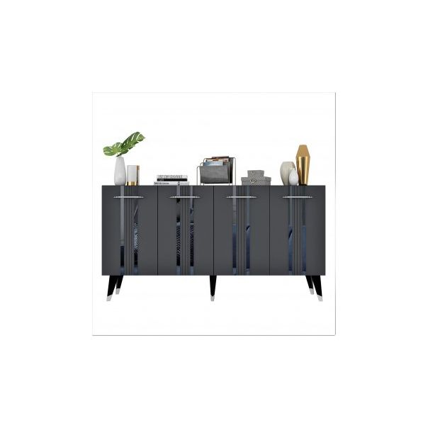 HANAH HOME Komoda Asel Anthracite Silver - 194420