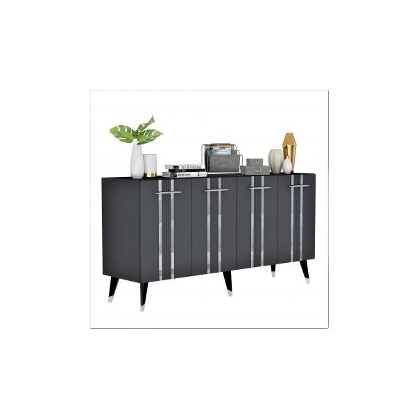 HANAH HOME Komoda Asel Anthracite Silver - 194420