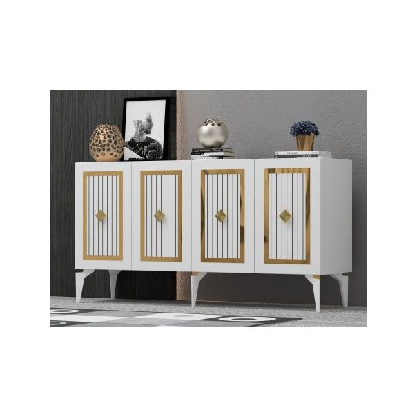 HANAH HOME Komoda Nora White Gold - 194421-1