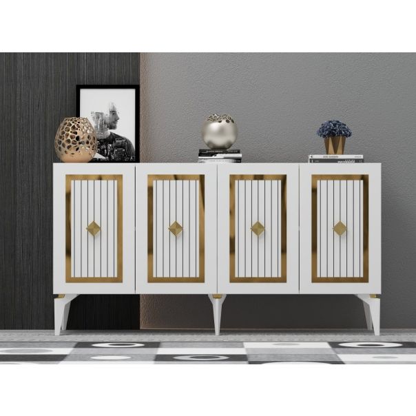 HANAH HOME Komoda Nora White Gold - 194421-1
