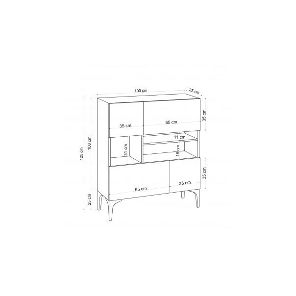 HANAH HOME Komoda Krista Sapphire Oak - 194422-1