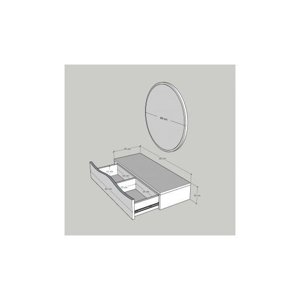 HANAH HOME Zidna polica sa ogledalom Princesse, braon - 194436