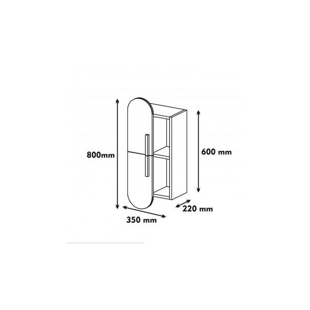 HANAH HOME Zidna polica Rose Walnut Cream - 194505