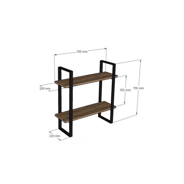 HANAH HOME Zidna polica Buba Sapphire Oak Black - 194509