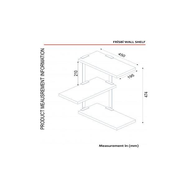 HANAH HOME Zidna polica Frisbi - 194515