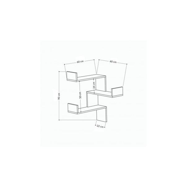 HANAH HOME Zidna polica Luksa White - 194522