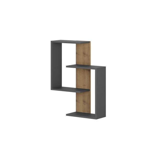HANAH HOME Zidna polica Paranoid Anthracite Dark Oak - 194525