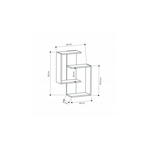 HANAH HOME Zidna polica Paranoid Anthracite Dark Oak - 194525