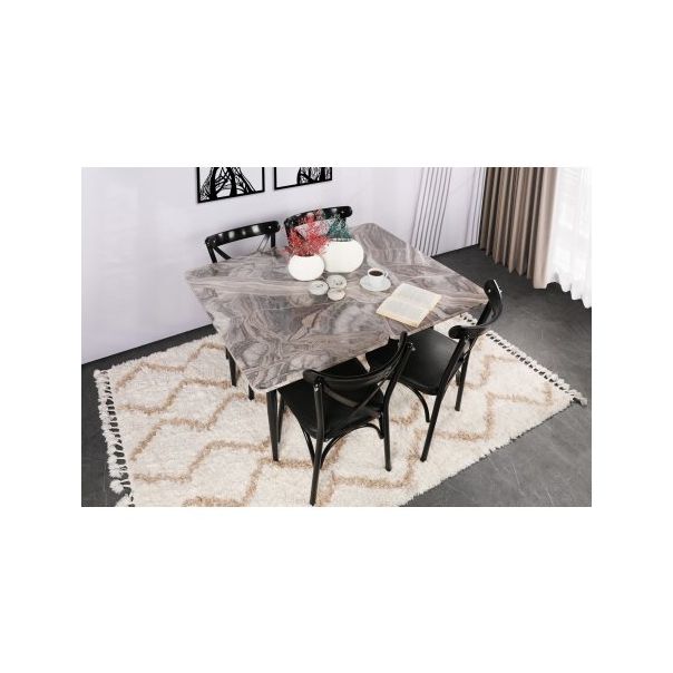HANAH HOME Set trpezarijskih stolica 4/1 Ekol 1331, crna - 194872