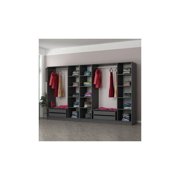 HANAH HOME Ormar sa staklenim vratima Kale 6095, siva/crna - 194899