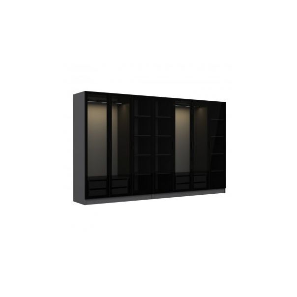 HANAH HOME Ormar sa staklenim vratima Kale 6095, siva/crna - 194899