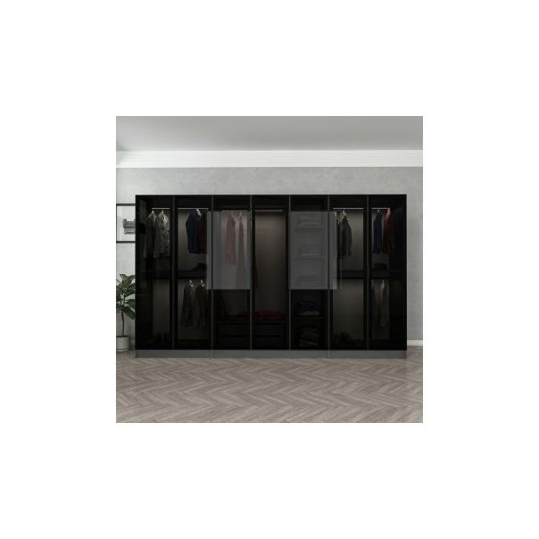 HANAH HOME Ormar sa staklenim vratima Kale 6655, siva/crna - 194901