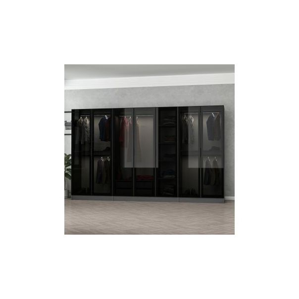 HANAH HOME Ormar sa staklenim vratima Kale 6655, siva/crna - 194901