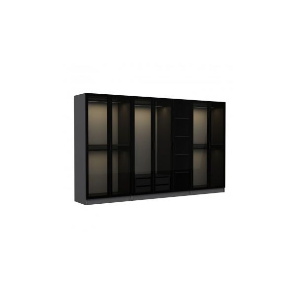 HANAH HOME Ormar sa staklenim vratima Kale 6655, siva/crna - 194901