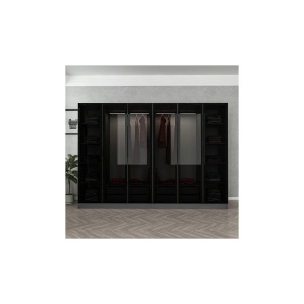 HANAH HOME Ormar sa staklenim vratima Kale 6093, siva/crna - 194902