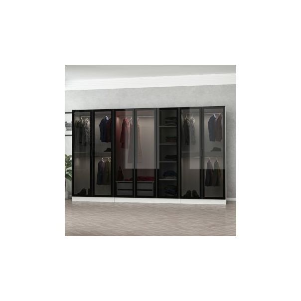 HANAH HOME Ormar sa staklenim vratima Kale 6665, bela/crna - 194903