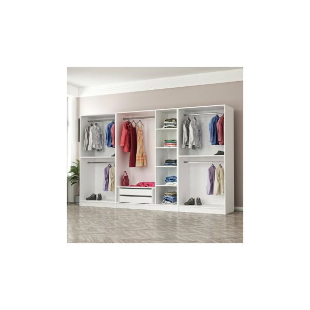 HANAH HOME Ormar sa staklenim vratima Kale 6665, bela/crna - 194903