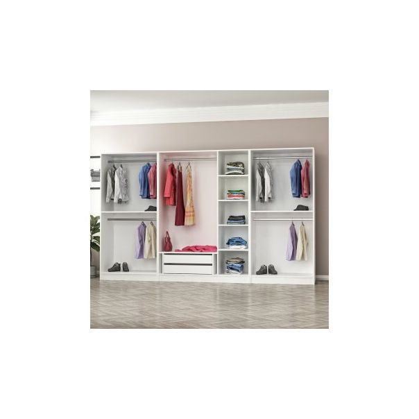 HANAH HOME Ormar sa staklenim vratima Kale 6665, bela/crna - 194903