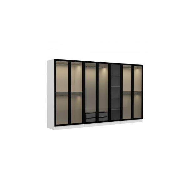 HANAH HOME Ormar sa staklenim vratima Kale 6665, bela/crna - 194903