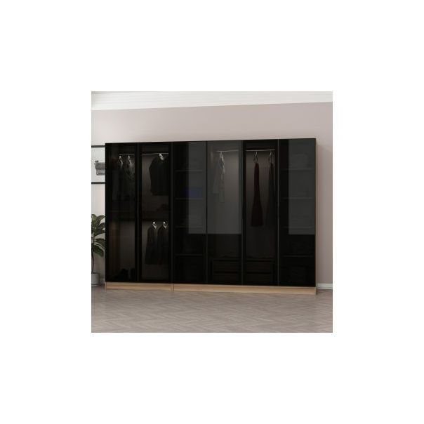 HANAH HOME Ormar sa staklenim vratima Kale 7650, crna/braon - 194904
