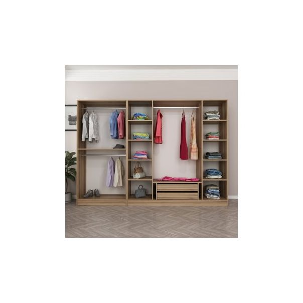 HANAH HOME Ormar sa staklenim vratima Kale 7650, crna/braon - 194904