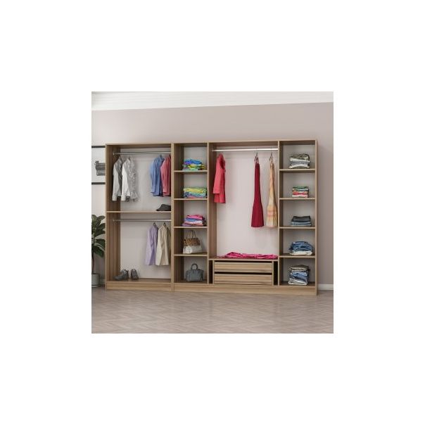 HANAH HOME Ormar sa staklenim vratima Kale 7650, crna/braon - 194904