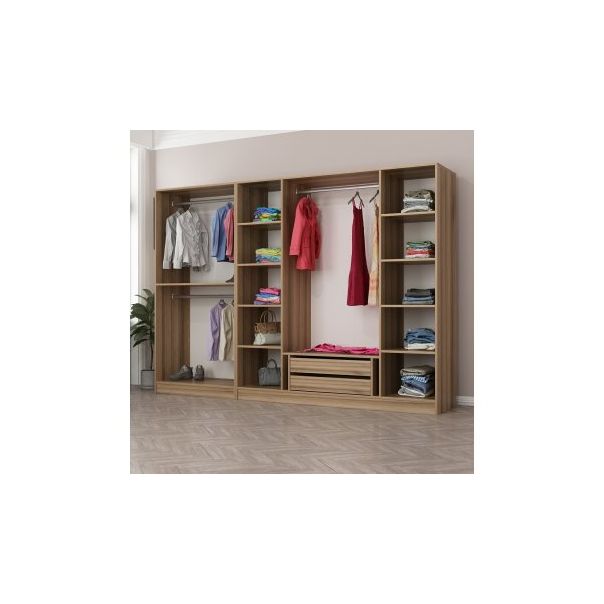 HANAH HOME Ormar sa staklenim vratima Kale 7650, crna/braon - 194904