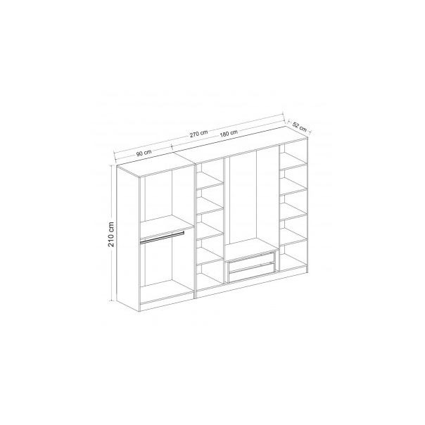 HANAH HOME Ormar sa staklenim vratima Kale 7650, crna/braon - 194904